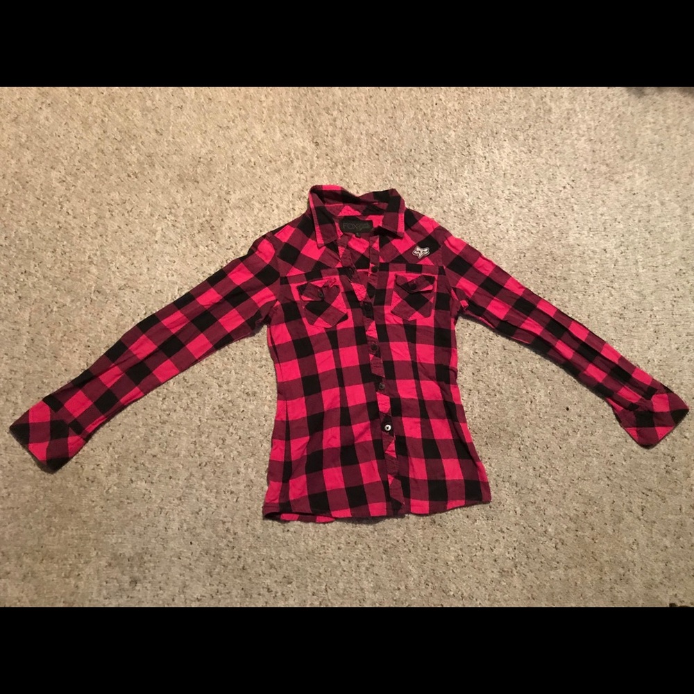 Pink and Black Plaid top